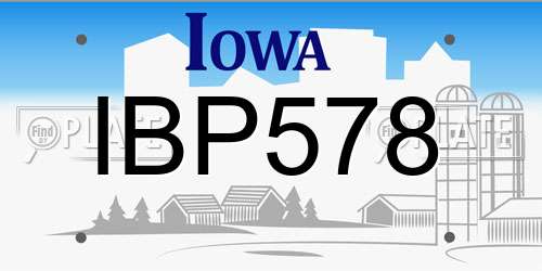 IBP578 Iowa License Plate