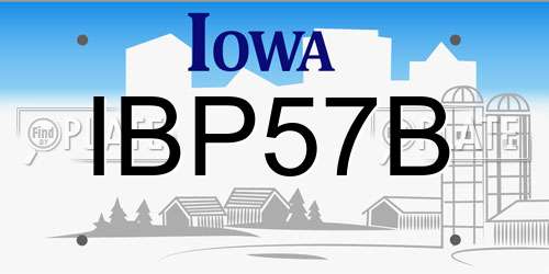 IBP57B Iowa License Plate