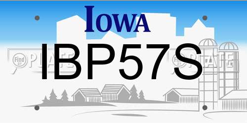IBP57S Iowa License Plate
