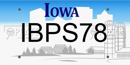 IBPS78 Iowa License Plate