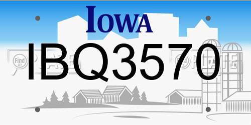 IBQ3570 Iowa License Plate