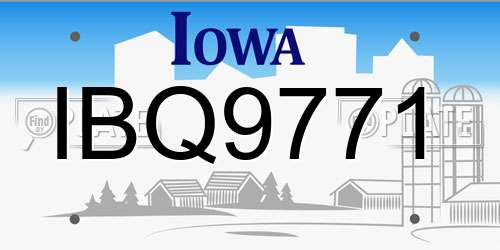 IBQ9771 Iowa License Plate