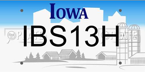 IBS13H Iowa License Plate