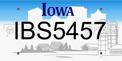 IBS5457 Iowa License Plate