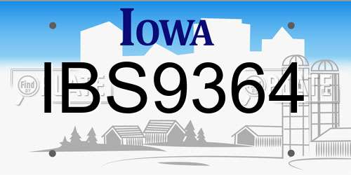 IBS9364 Iowa License Plate