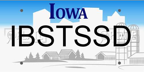 IBSTSSD Iowa License Plate