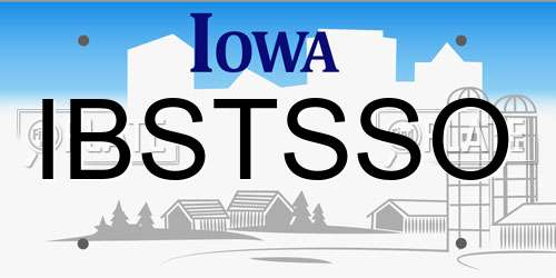 IBSTSSO Iowa License Plate