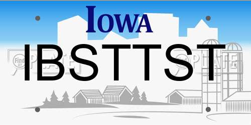 IBSTTST Iowa License Plate
