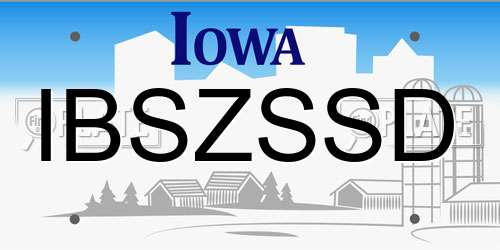 IBSZSSD Iowa License Plate