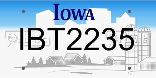 IBT2235 Iowa License Plate