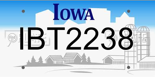 IBT2238 Iowa License Plate