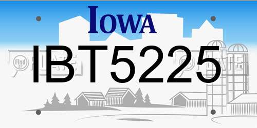 IBT5225 Iowa License Plate