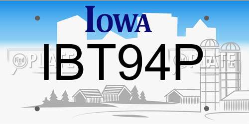 IBT94P Iowa License Plate