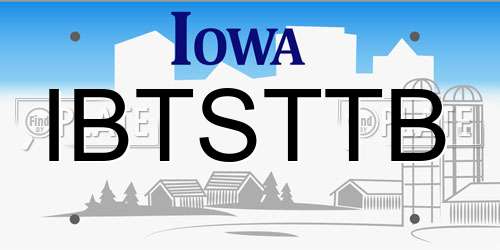 IBTSTTB Iowa License Plate