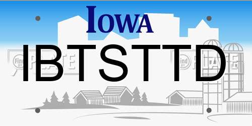 IBTSTTD Iowa License Plate
