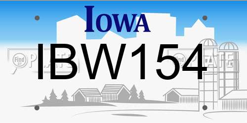 IBW154 Iowa License Plate