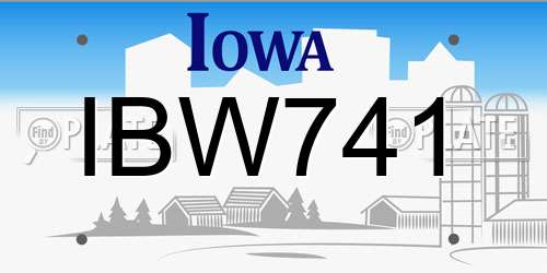 IBW741 Iowa License Plate