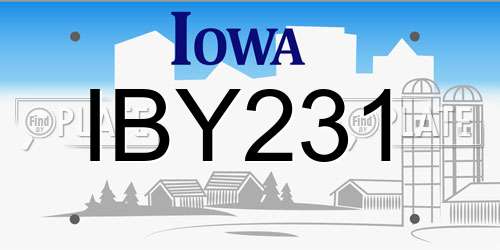 IBY231 Iowa License Plate