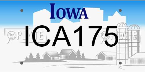 ICA175 Iowa License Plate