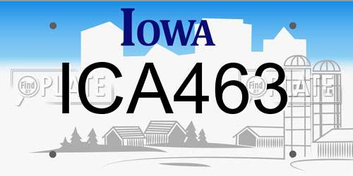 ICA463 Iowa License Plate