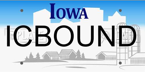 ICBOUND Iowa License Plate
