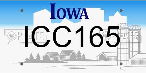 ICC165 Iowa License Plate