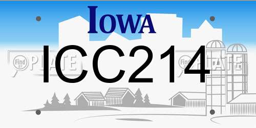 ICC214 Iowa License Plate