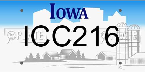 ICC216 Iowa License Plate