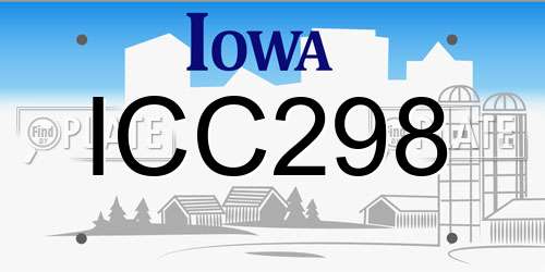 ICC298 Iowa License Plate