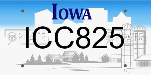 ICC825 Iowa License Plate