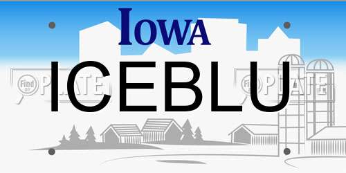 ICEBLU Iowa License Plate