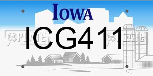 ICG411 Iowa License Plate
