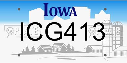 ICG413 Iowa License Plate