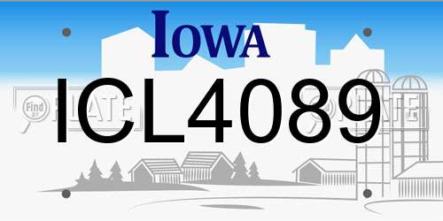 ICL4089 Iowa License Plate