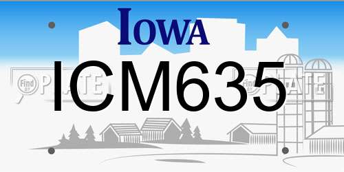 ICM635 Iowa License Plate