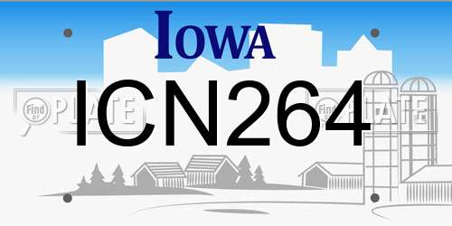 ICN264 Iowa License Plate