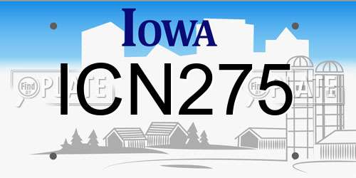 ICN275 Iowa License Plate