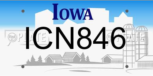ICN846 Iowa License Plate