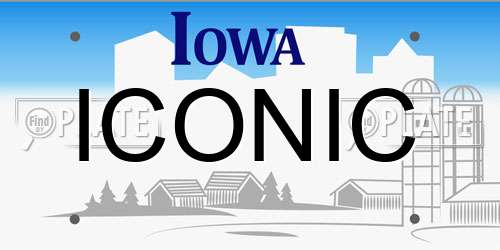ICONIC Iowa License Plate