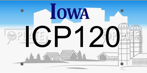 ICP120 Iowa License Plate