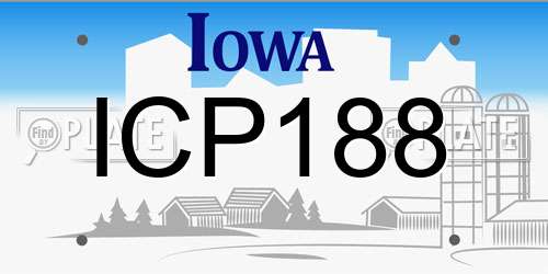 ICP188 Iowa License Plate
