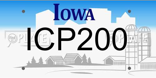 ICP200 Iowa License Plate