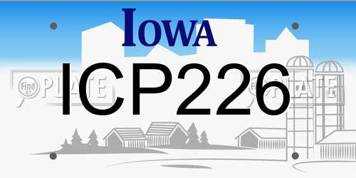 ICP226 Iowa License Plate