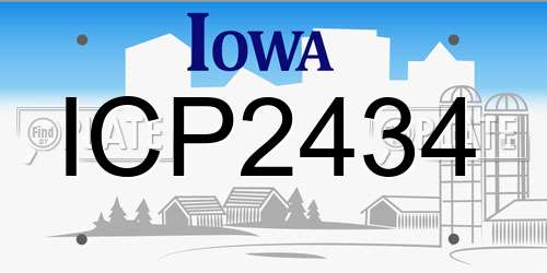 ICP2434 Iowa License Plate