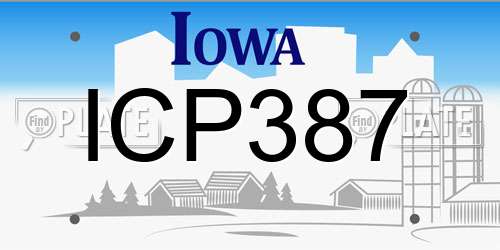 ICP387 Iowa License Plate