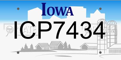 ICP7434 Iowa License Plate