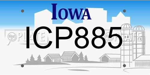 ICP885 Iowa License Plate