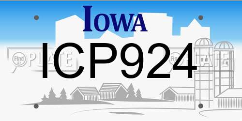 ICP924 Iowa License Plate