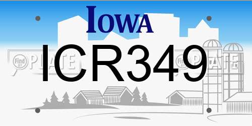 ICR349 Iowa License Plate