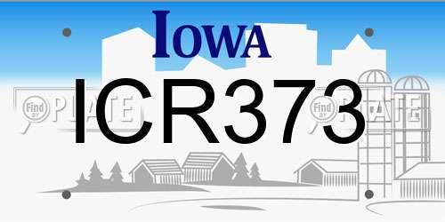 ICR373 Iowa License Plate
